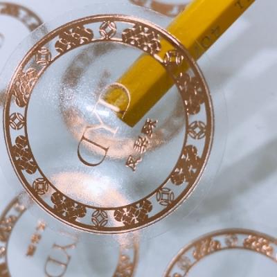 Transparent Sticker Gold Hot Stamping 